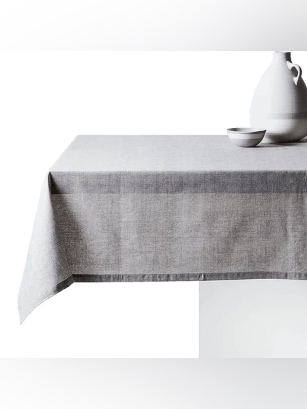 New Crate & Barrel Shiloh Stone Easy Care Tablecloth 60x90 PVC Coated Cotton